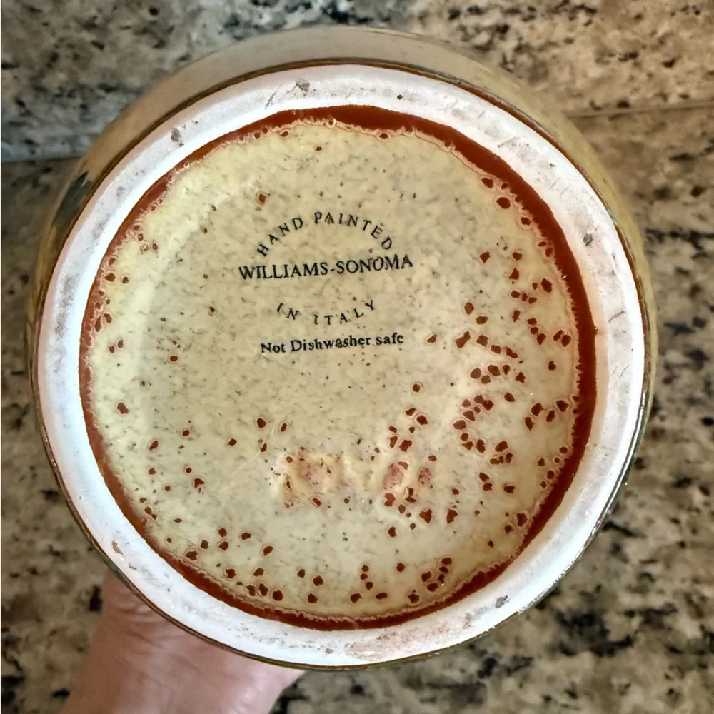 Williams Sonoma Ceramic Jar with Rooster Design Made in Italy (Small)